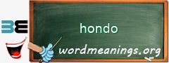 WordMeaning blackboard for hondo